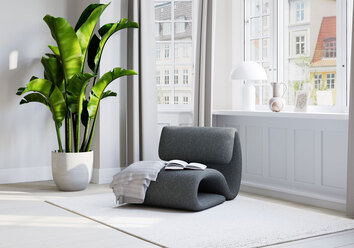 Dubna-Lounge-Chair-Grey-Bouclé-Miljobild