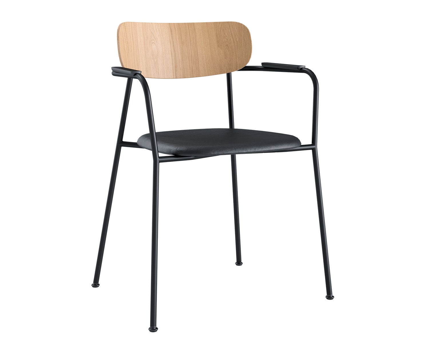 Scope-armchair-whitepigm.-matt-lacquer-oak-veener-black-leather-seat_Andersen_Furniture