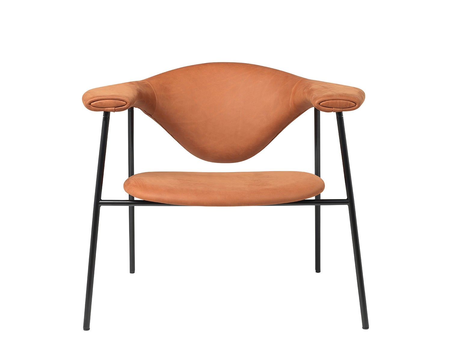 Masculo_LoungeChair_4-Leg_FullyUpholstered_Black_SorensenLeather_Dunes-21002_Front