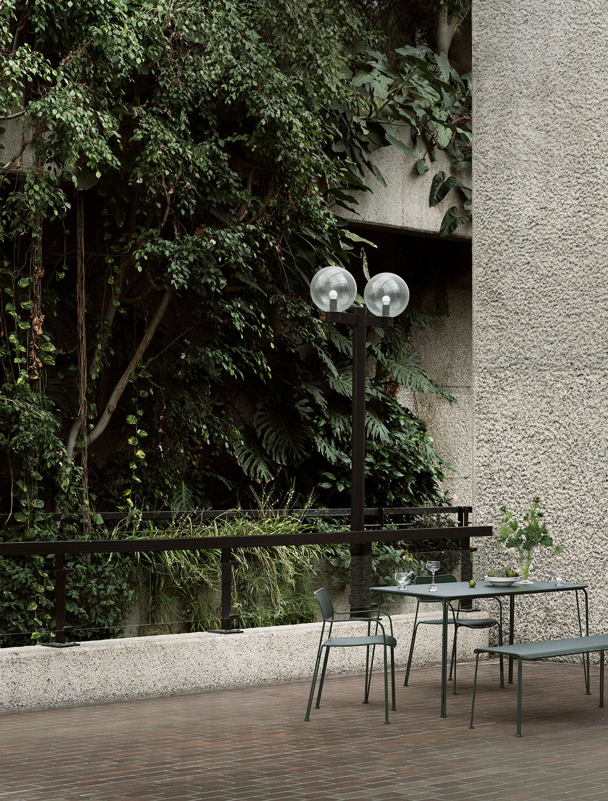 Grythyttan-Libelle-Bench-Chair-Table-140-Green-Lifestyle