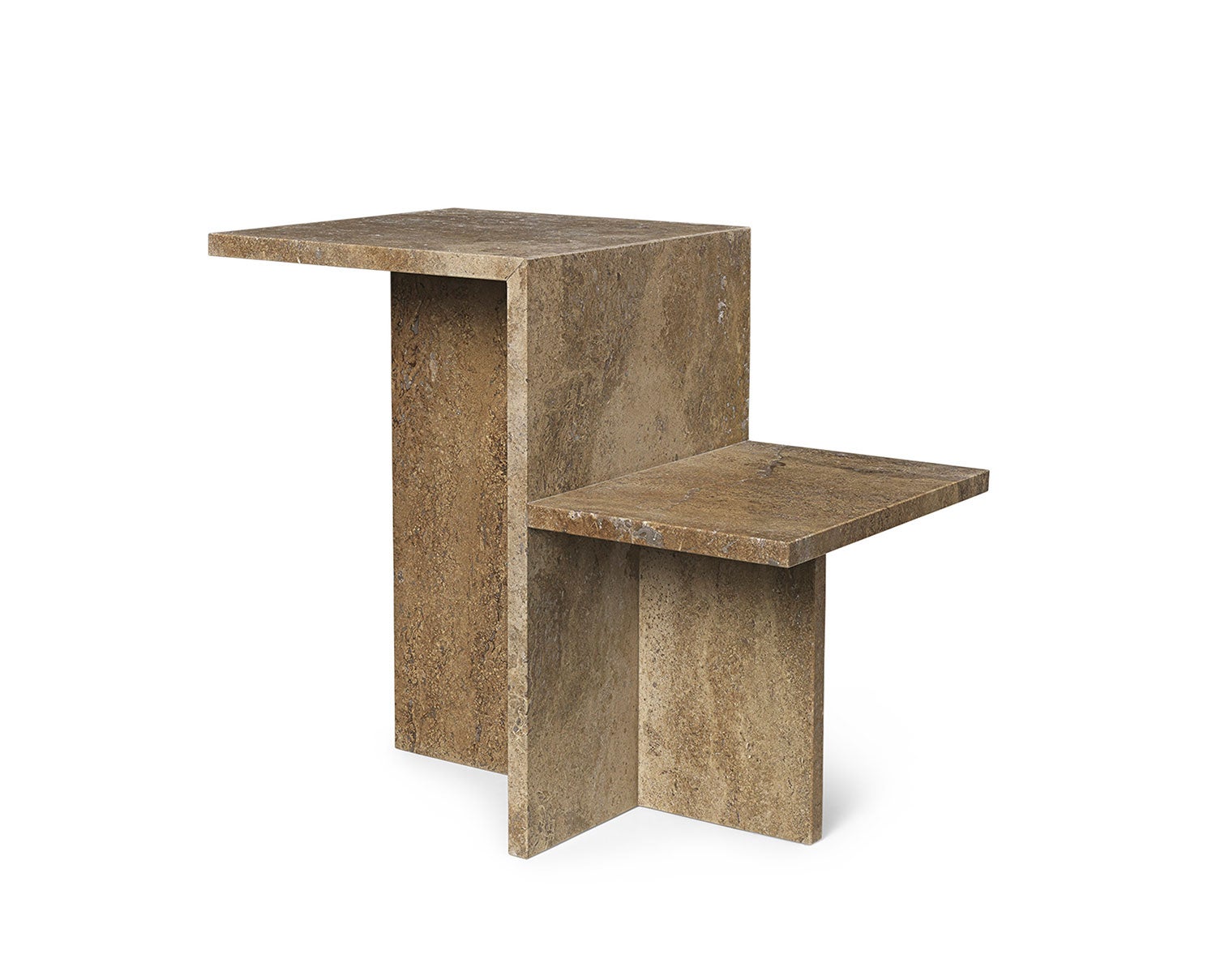 Ferm-Living-Distinct-Side-Table-Dark-Brown-Travertine