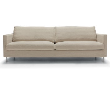 Impulse 4-personers sofa i stof Linen L007-2 Flax og kromben