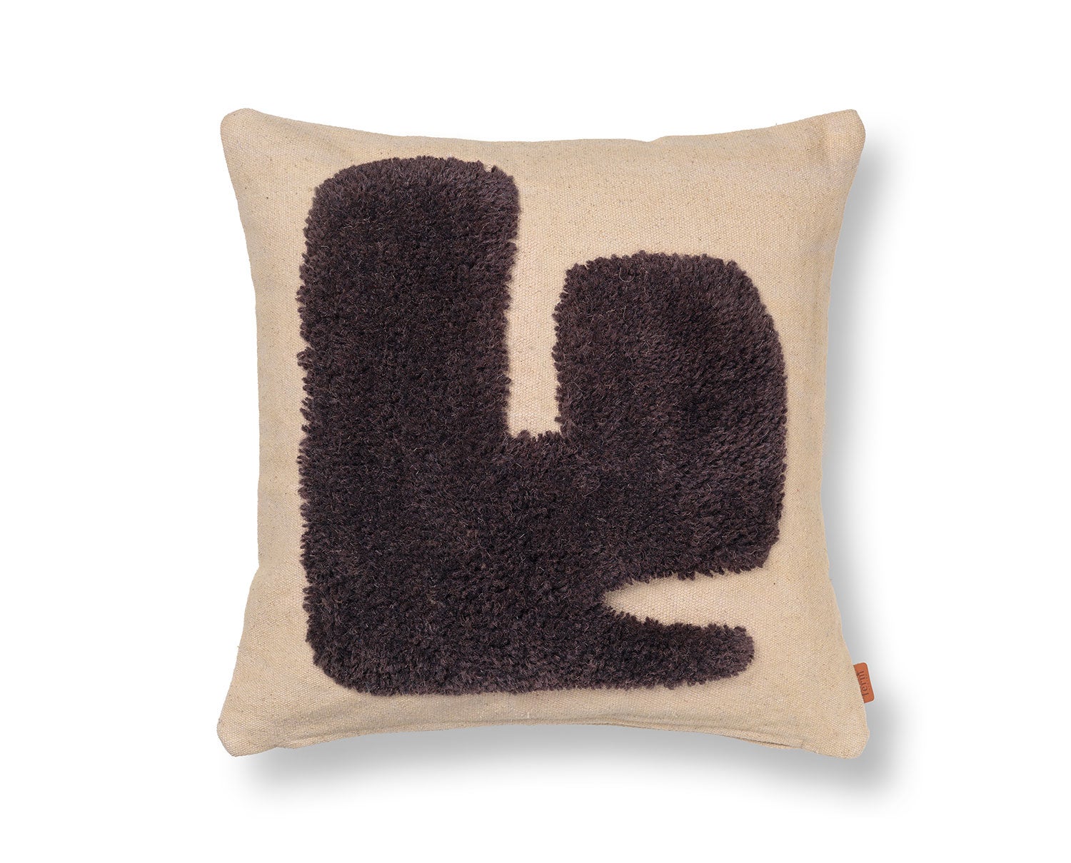 Ferm-Living-Lay-Kudde-50x50-Sand-Dark-Brown