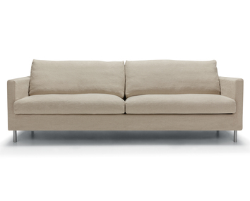 Impulse 4-personers sofa i stof Linen L007-2 Flax og kromben
