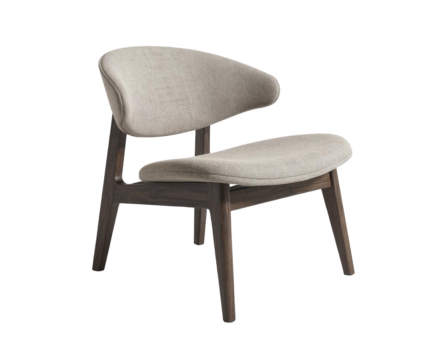Kristensen & Kristensen Ram Lounge Chair i antik brunolieret ask og stof