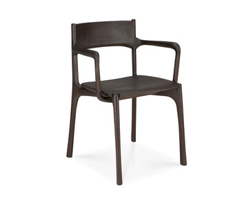 PI Armstol i mørkebrun teak