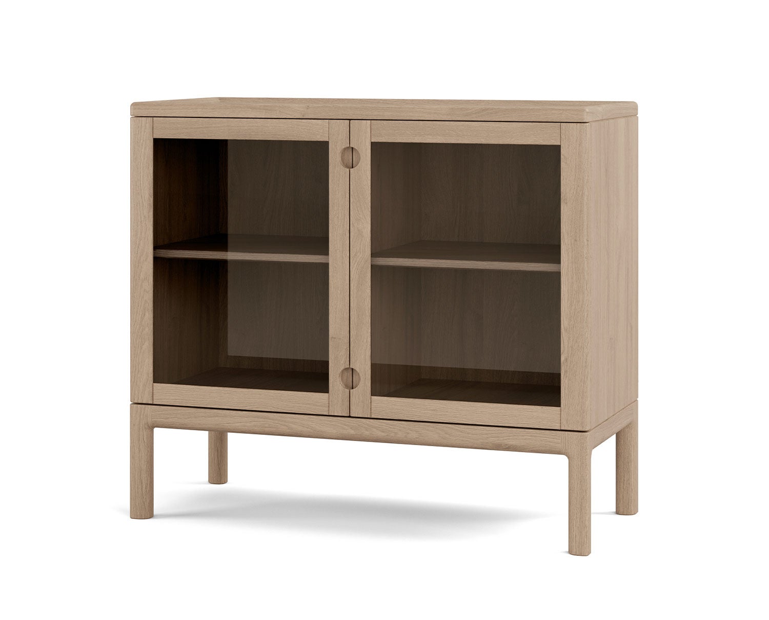 Stolab-Prio-Cabinet-H80-Glass-Bright-Matt-Lacquer-Oak