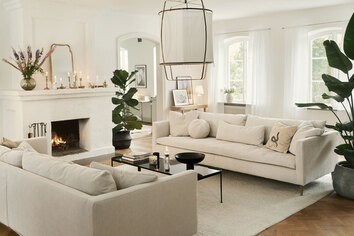 Sits Lill 4-personers LCV sofa i aftageligt stof med velcro Moss 6 Natur i elegant rum