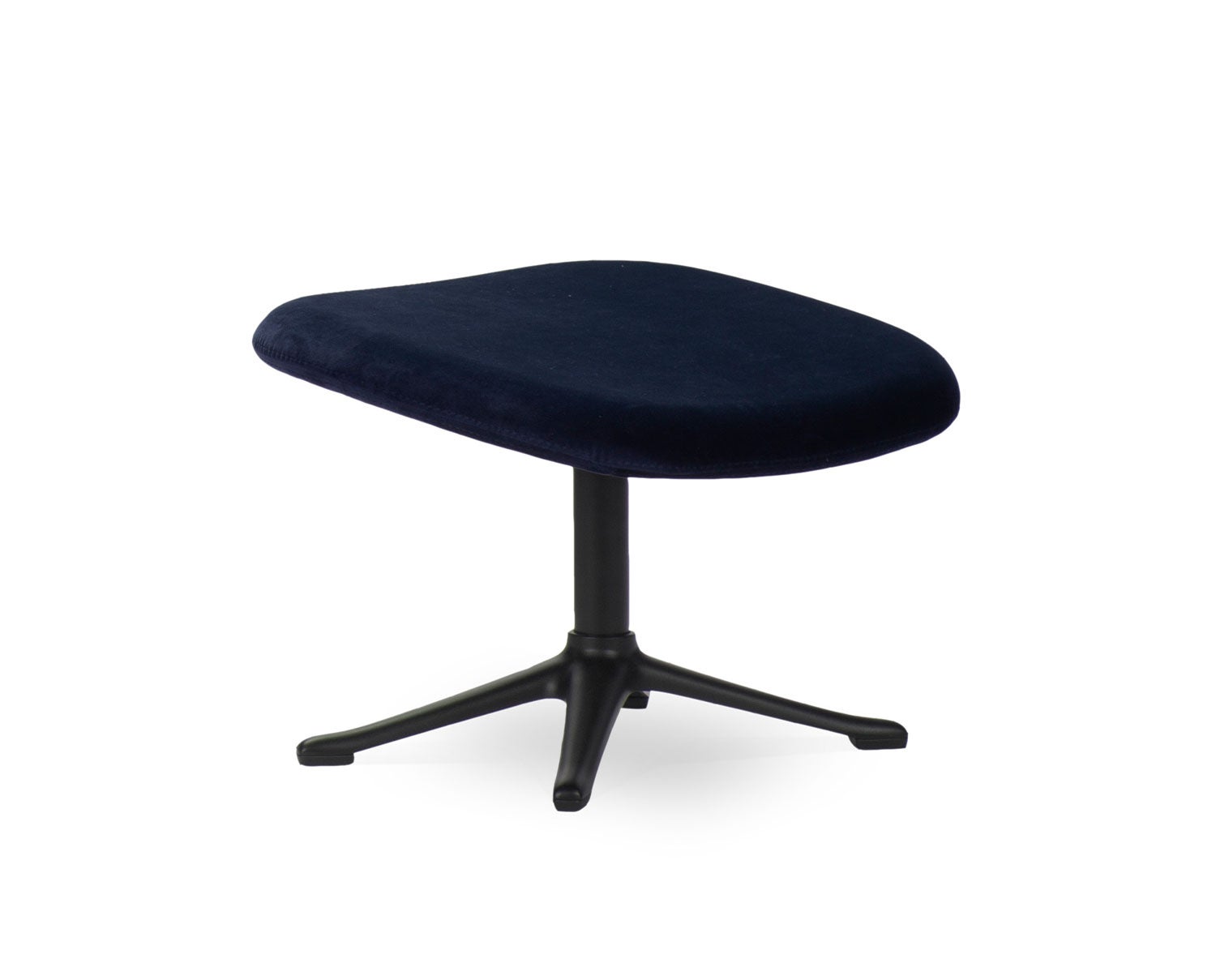 Ghost Fodskammel i stoffet Super Velvet Dark Blue med ben i poleret aluminium