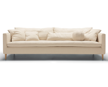 Sits Lill 4-personers sofa i stof Caleido 1419 Natural med egetræsben