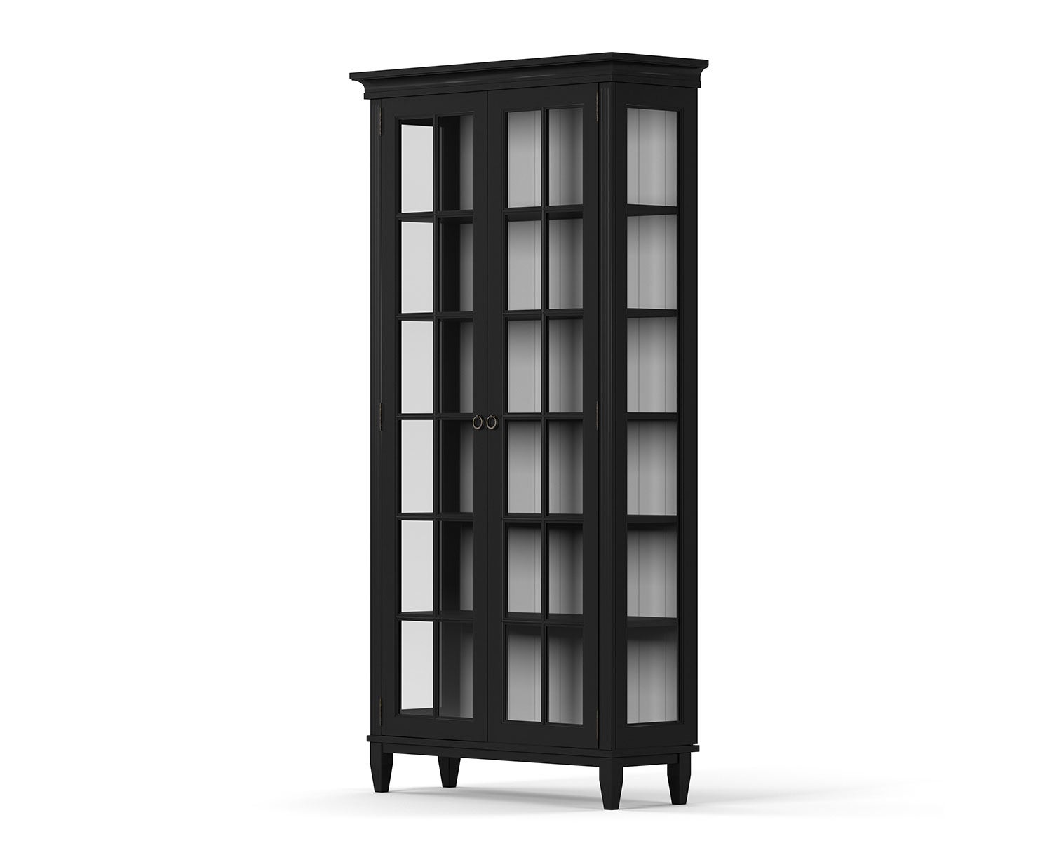 Stockholm Vitrineskab med to døre og glassider i udførelsen Sort