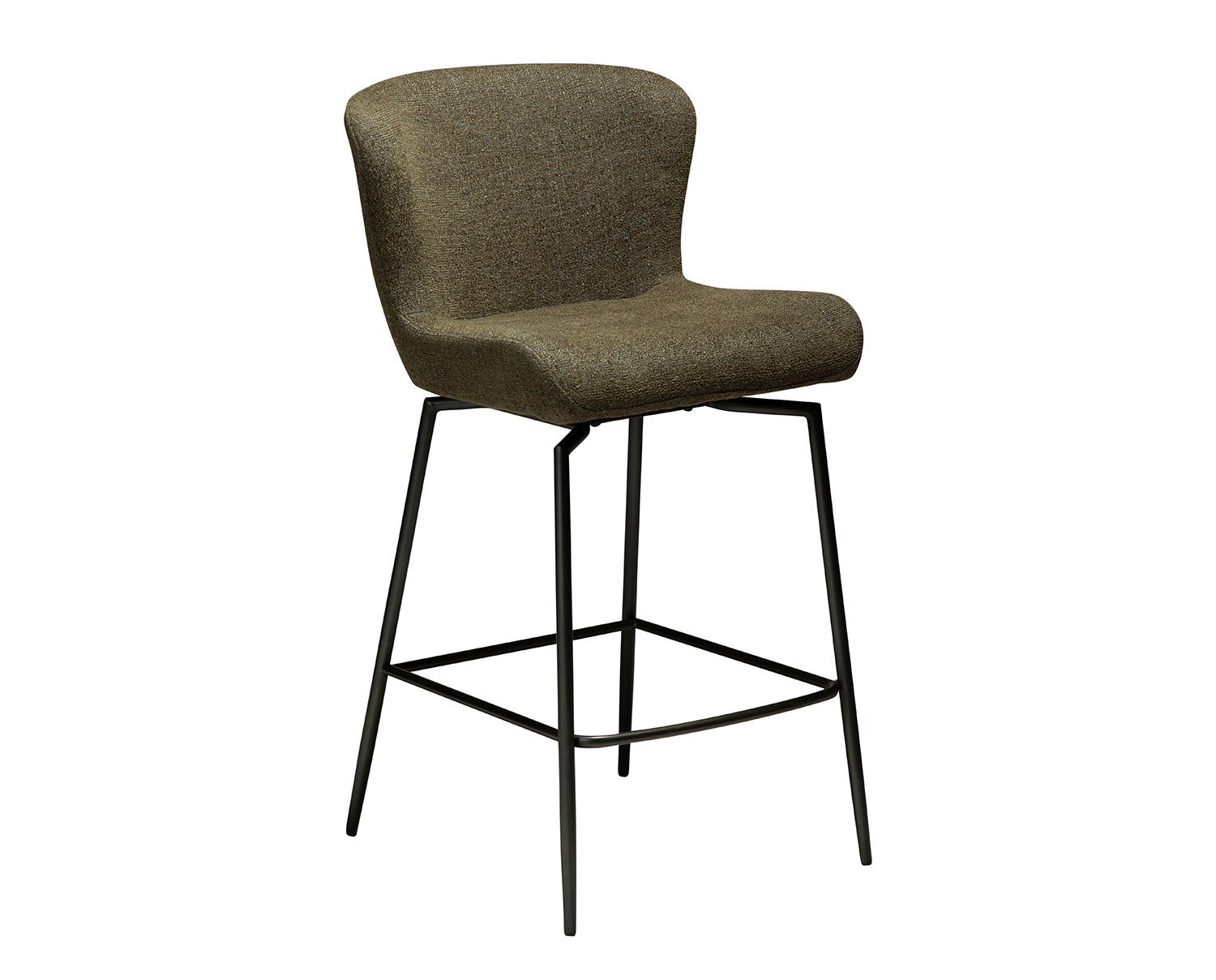 Dan-Form-Glam-Counter-Swivel-Dark-Olive-Boucle-Antique-Pewter