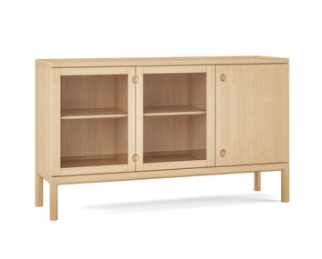 Stolab-Prio-Sideboard-Low-Glass-Natural-Oil-Birch
