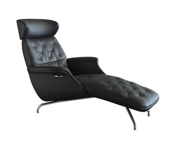 Volden Chaiselong fuldpolstret i læderet Savoy Platin Black