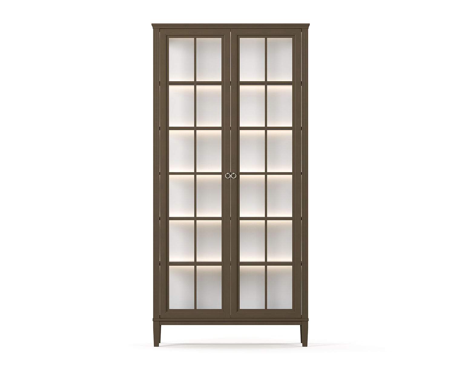 Stockholm 2.0 Vitrineskab i farven Mocha