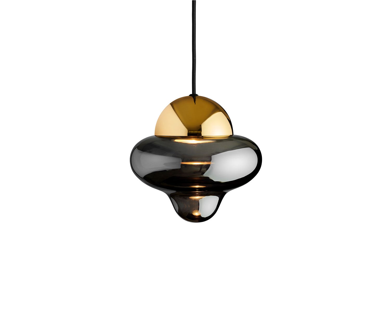Nutty-Brown-Taklampa-Brown-glass-Gold-dome