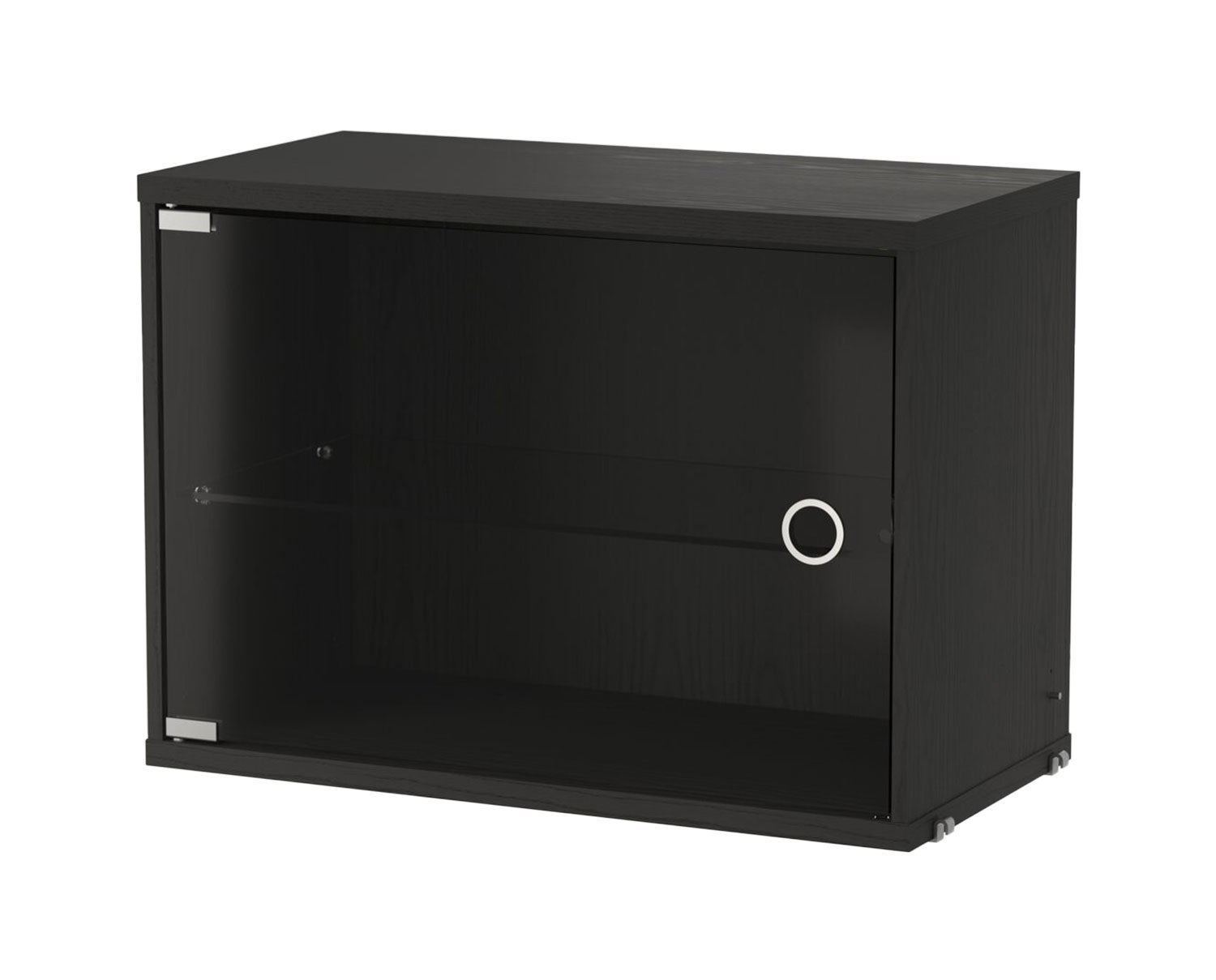 String-Skap-Glasdorr-58x30-Svartbetsad-Ask