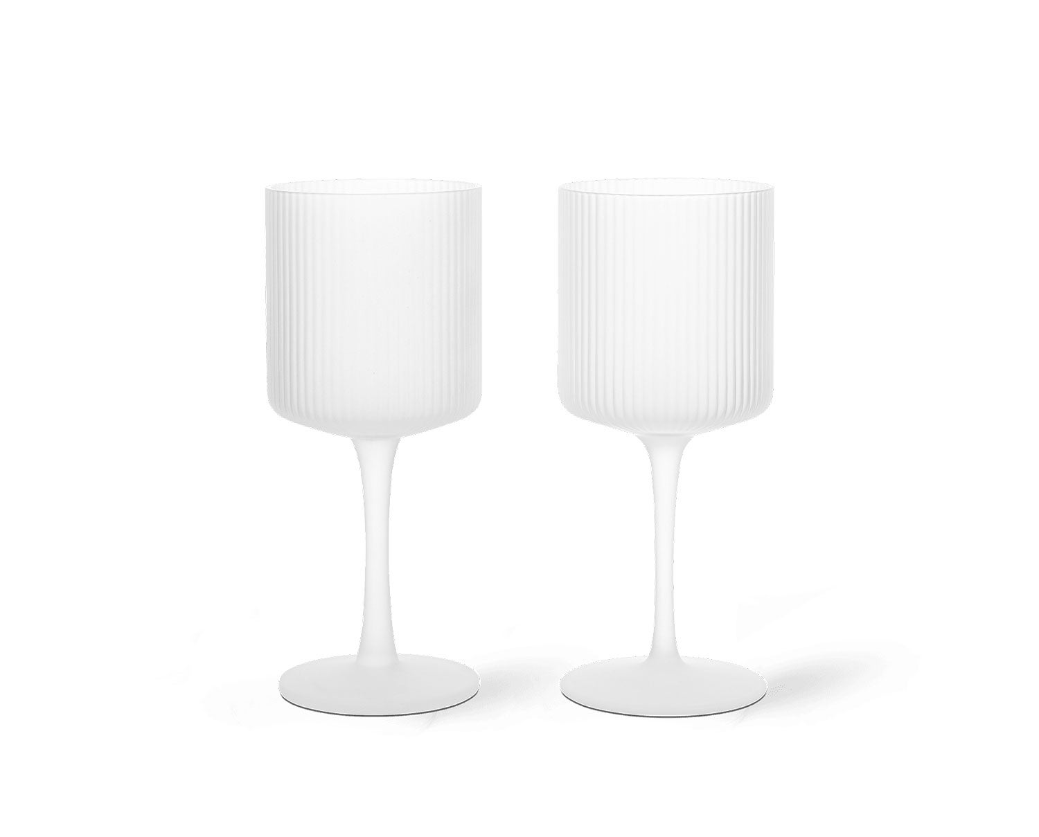 Ferm-Living-Ripple-White-Wine-Glasses-Frosted