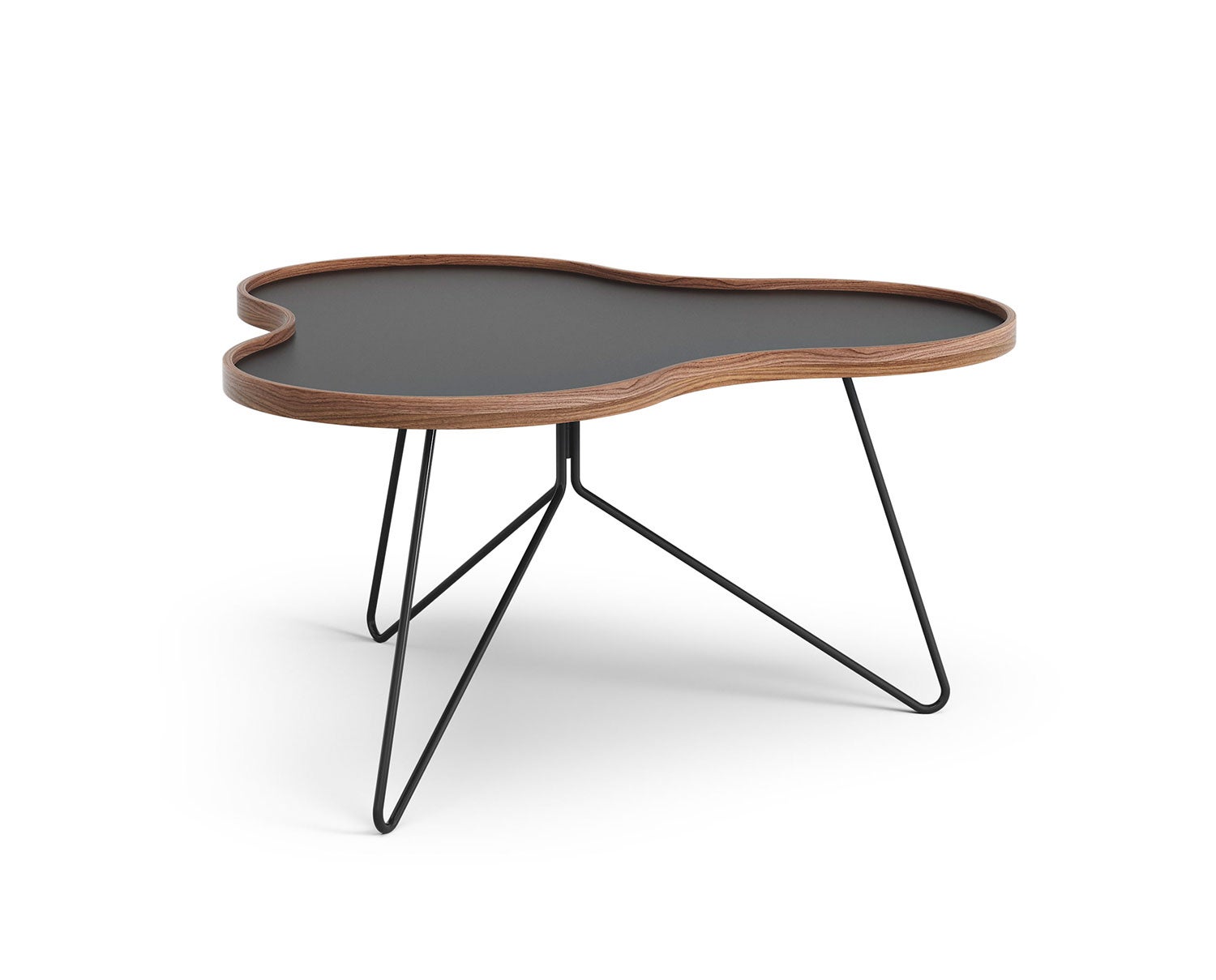 Flower-Table-90x84-Black-Laminate-Walnut-Black-Metal-H45
