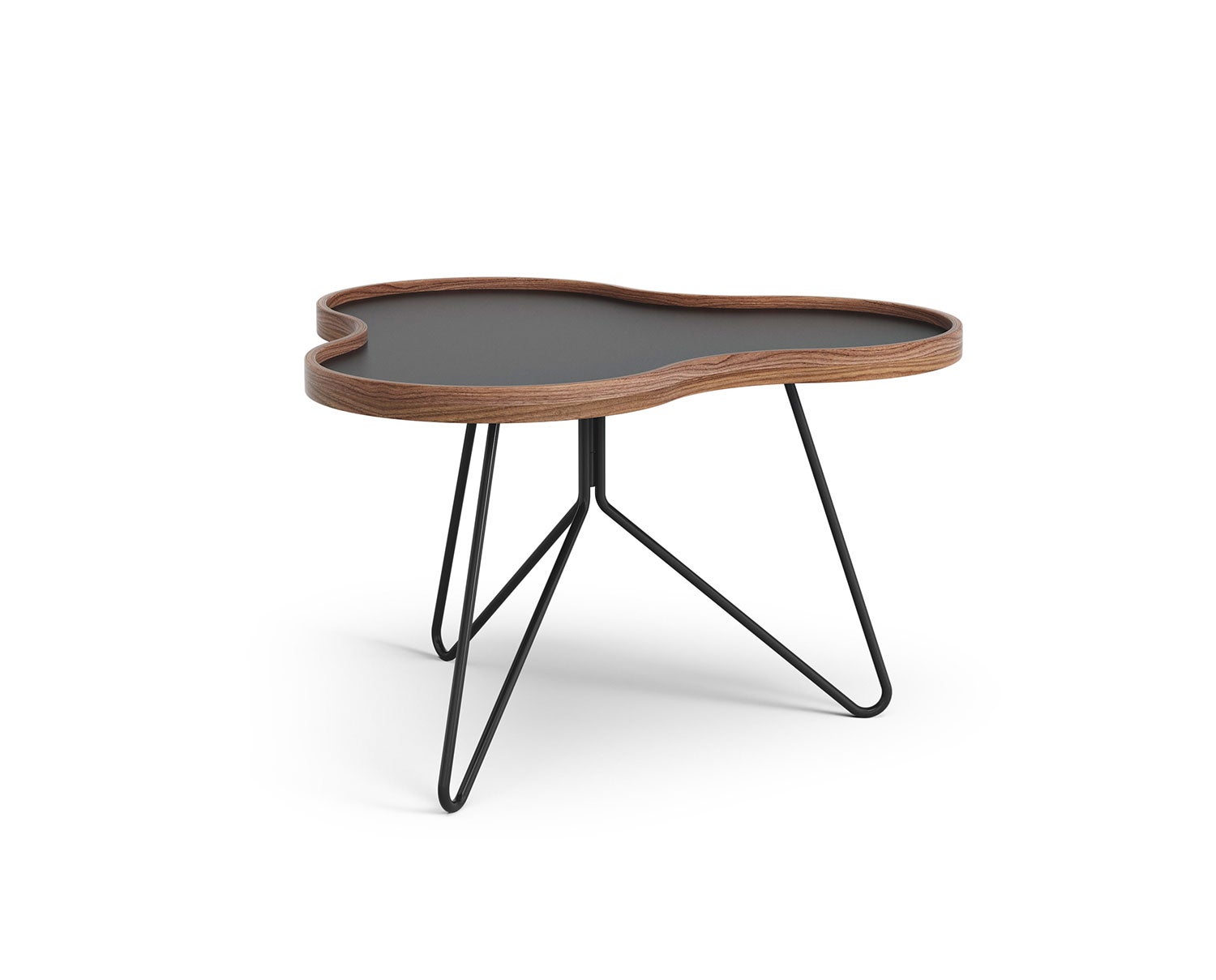 Flower-Table-66x62-Black-Laminate-Walnut-Black-Metal-H39