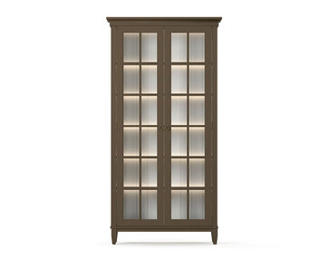 Stockholm Vitrineskab med to døre og glassider i udførelsen Mocha