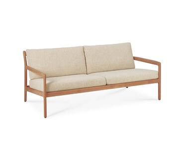 Jack udendørssofa til din terrasse! Lavet af teaktræ med hynder i "Neutral" stof fra Ethnicraft.