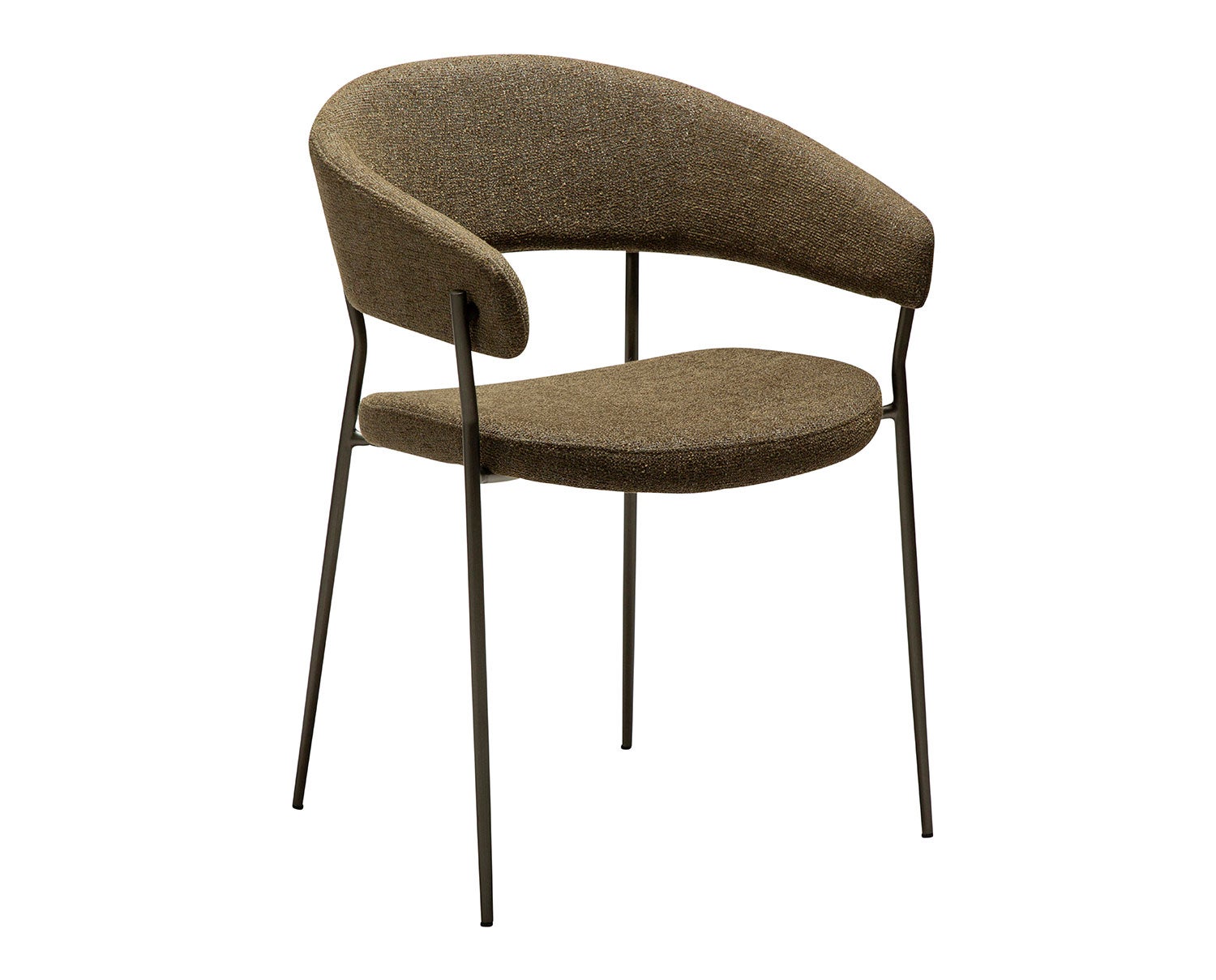 Dan-Form-Reboot-Chair-Dark-Olive-Boucle-Antique-Pewter