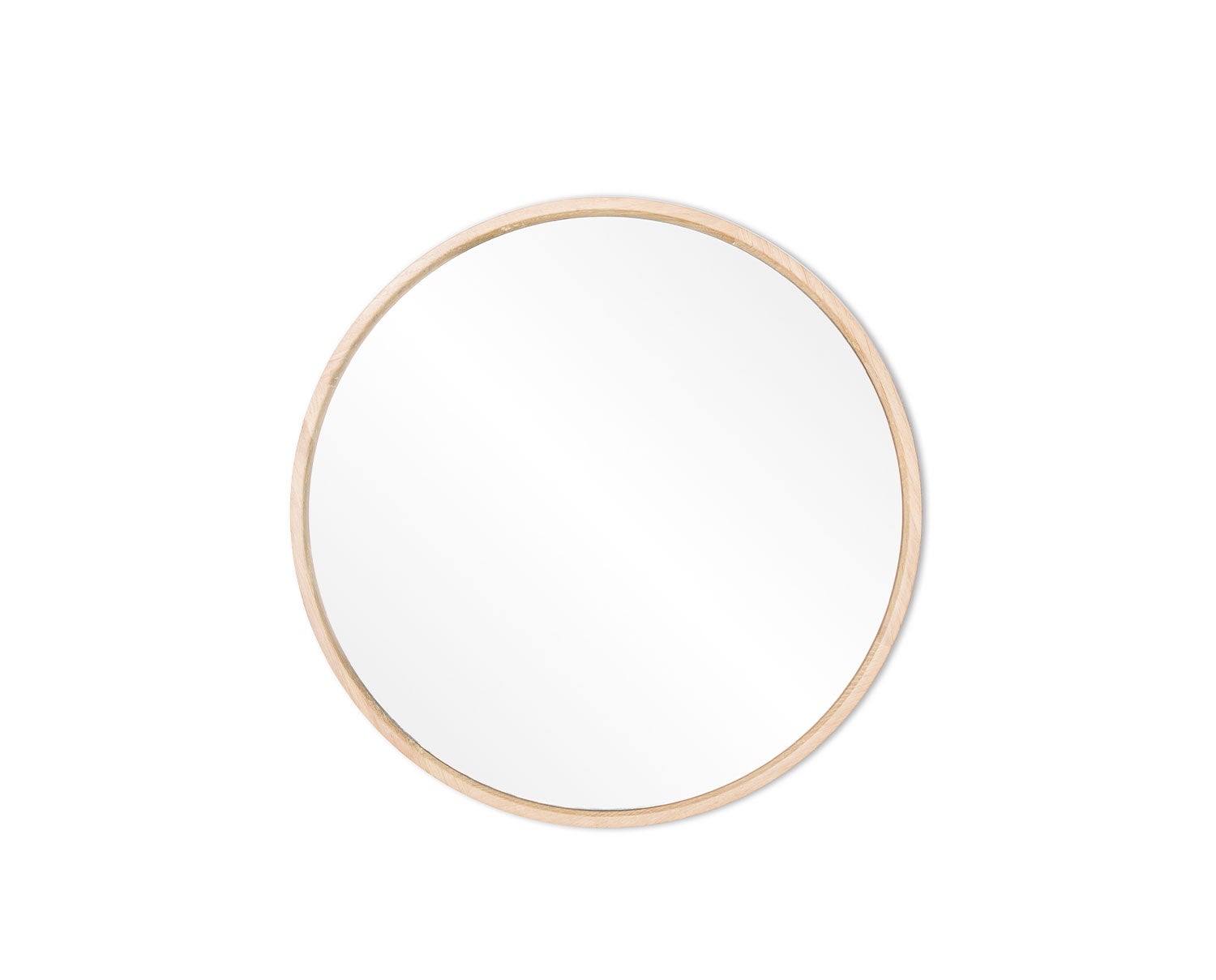 Look Spejl med en diameter på 27 i hvidolieret eg