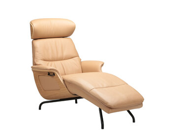 Clement Chaiselong med finérsider polstret i læder