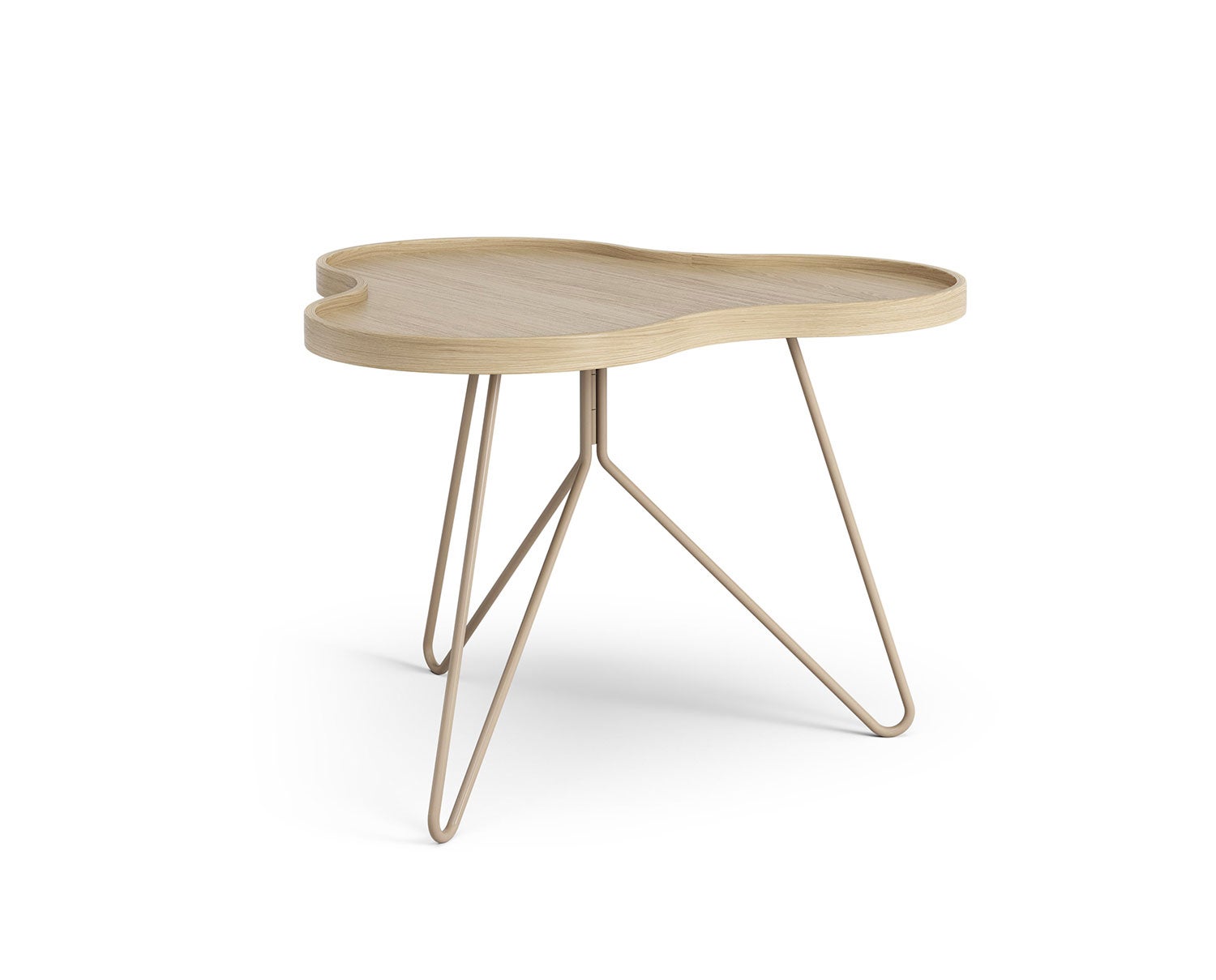 Flower-Mono-Table-66x62-Varnished-Oak-Nutmeg-Metal-H45
