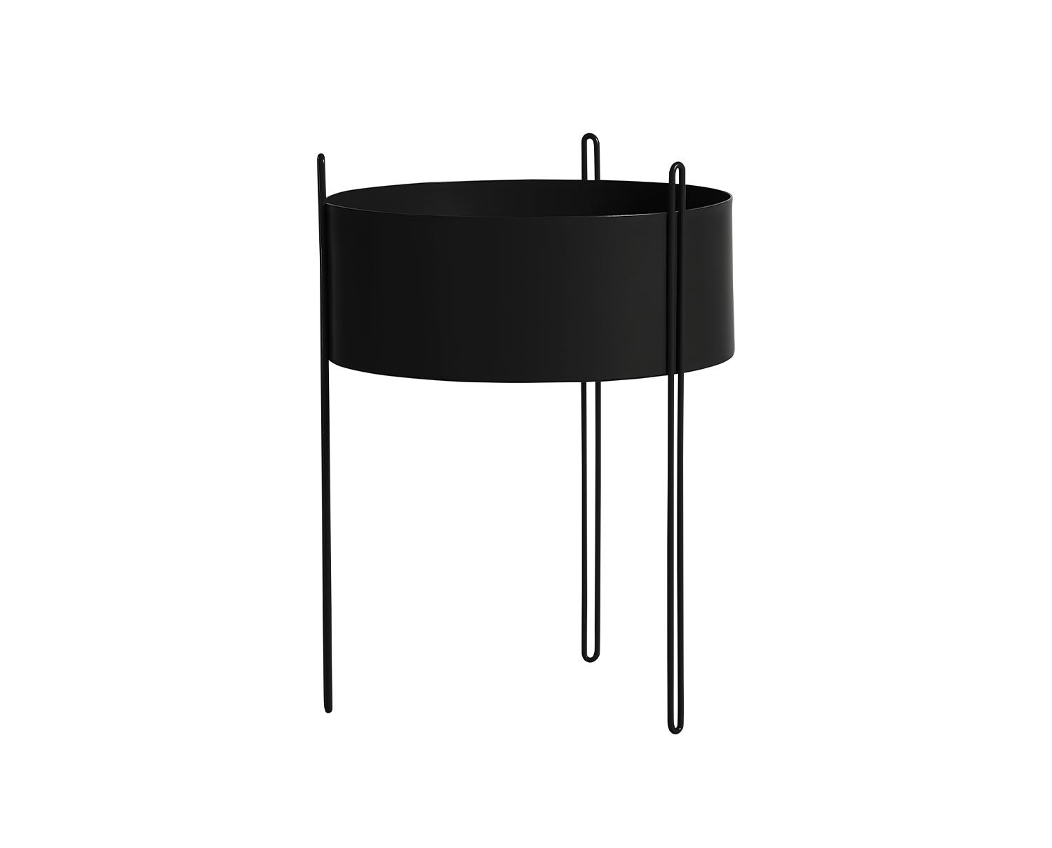 Pidestall-Kruka-Svart-Stor