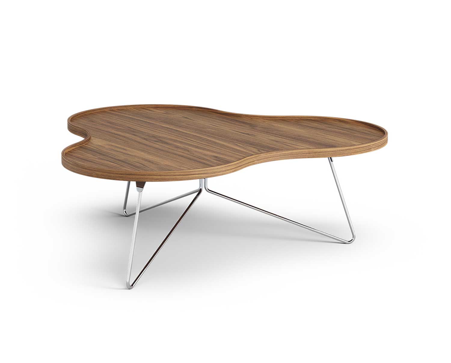 Flower-Mono-Table-114x107-Walnut-Chrome-Metal-H39