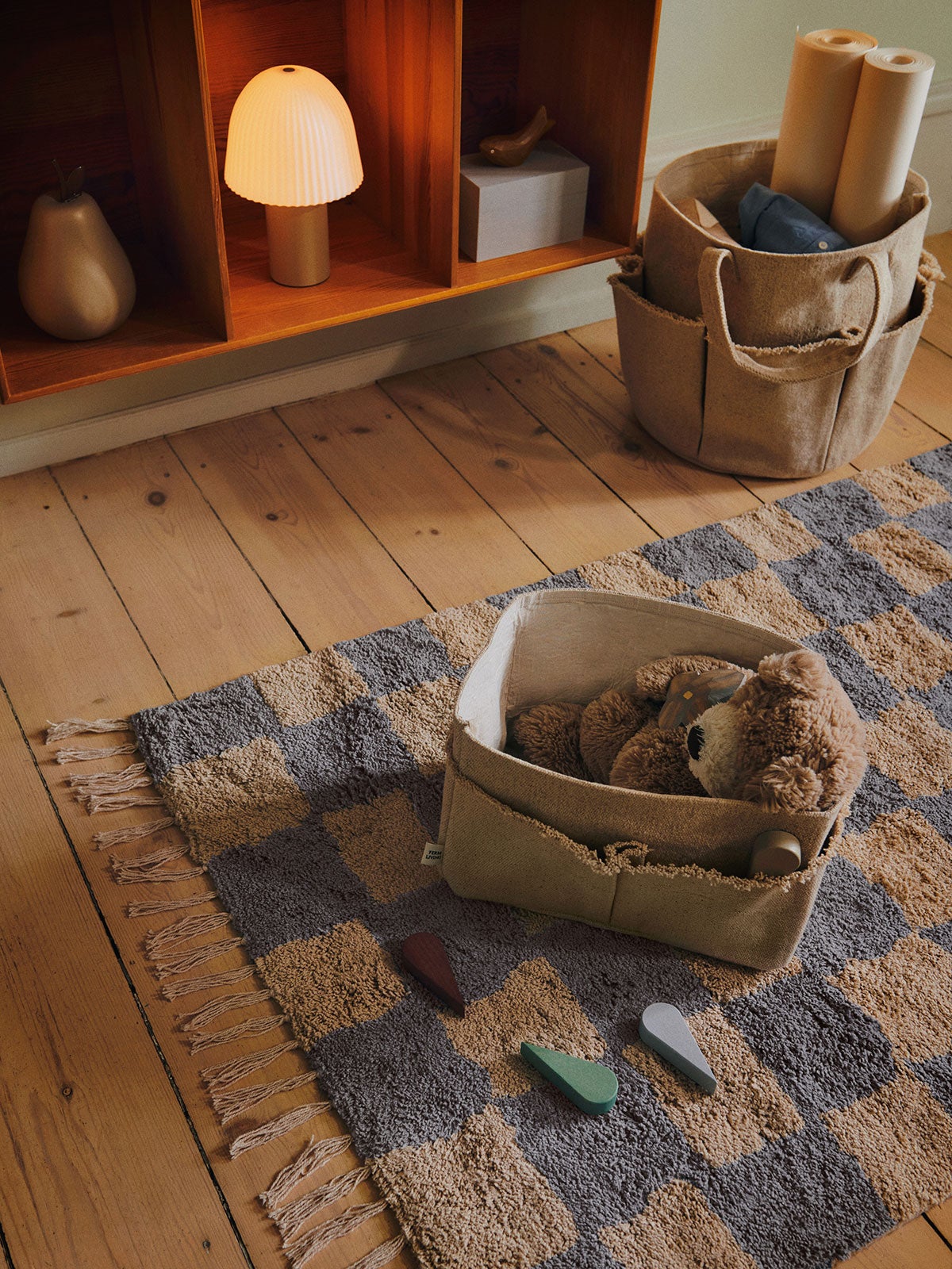 Ferm-Living-Mara-Rug-Mist-Blue-Warm-Sand-Lifestyle