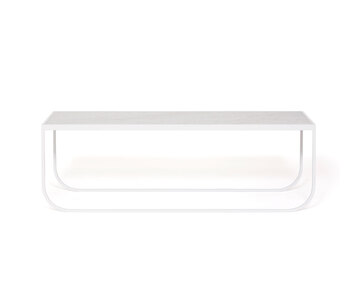 Tati loungebord i bredden 120 i farven Hvid med stenplade i Carrara