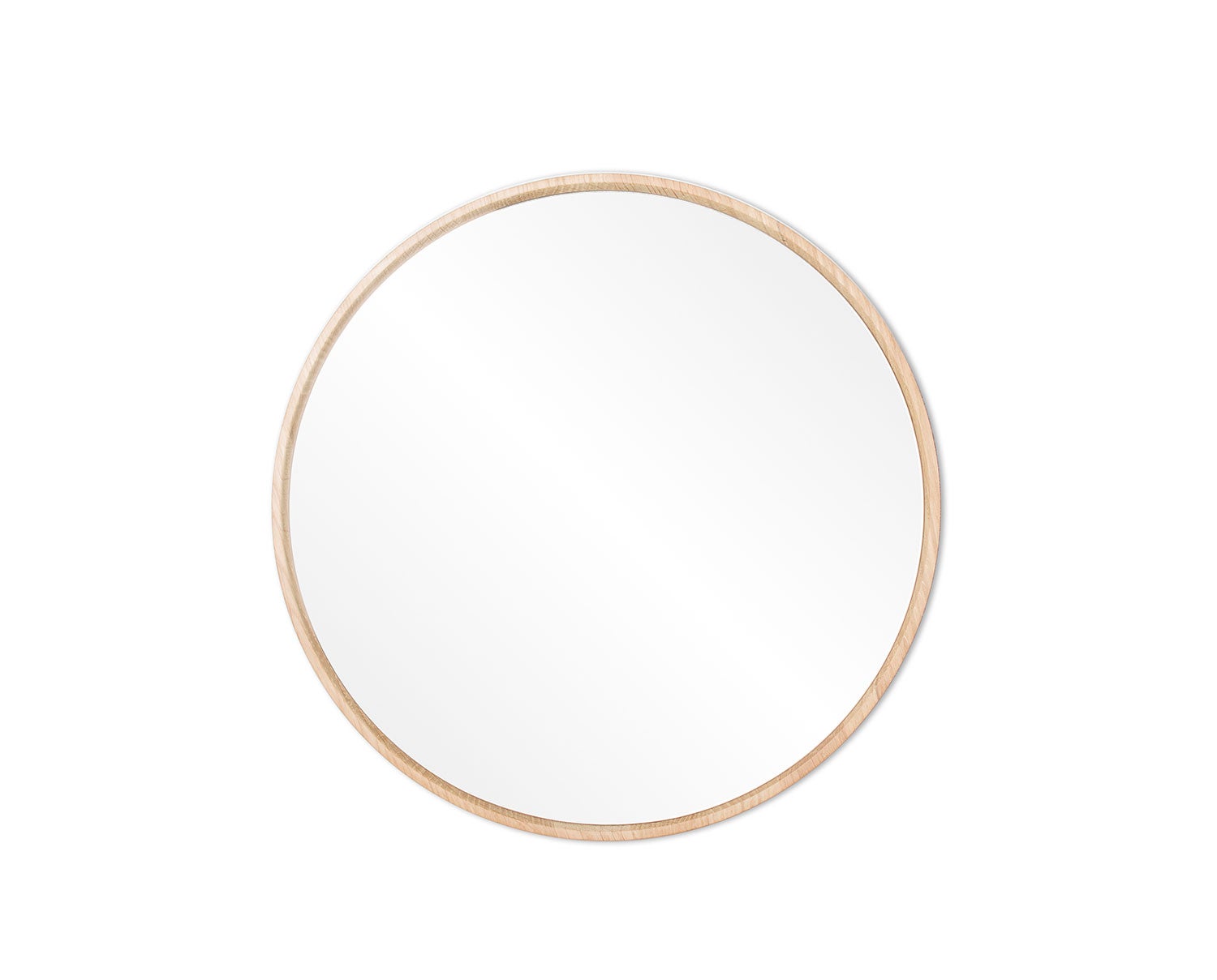 Look Spejl med en diameter på 32 i hvidolieret eg