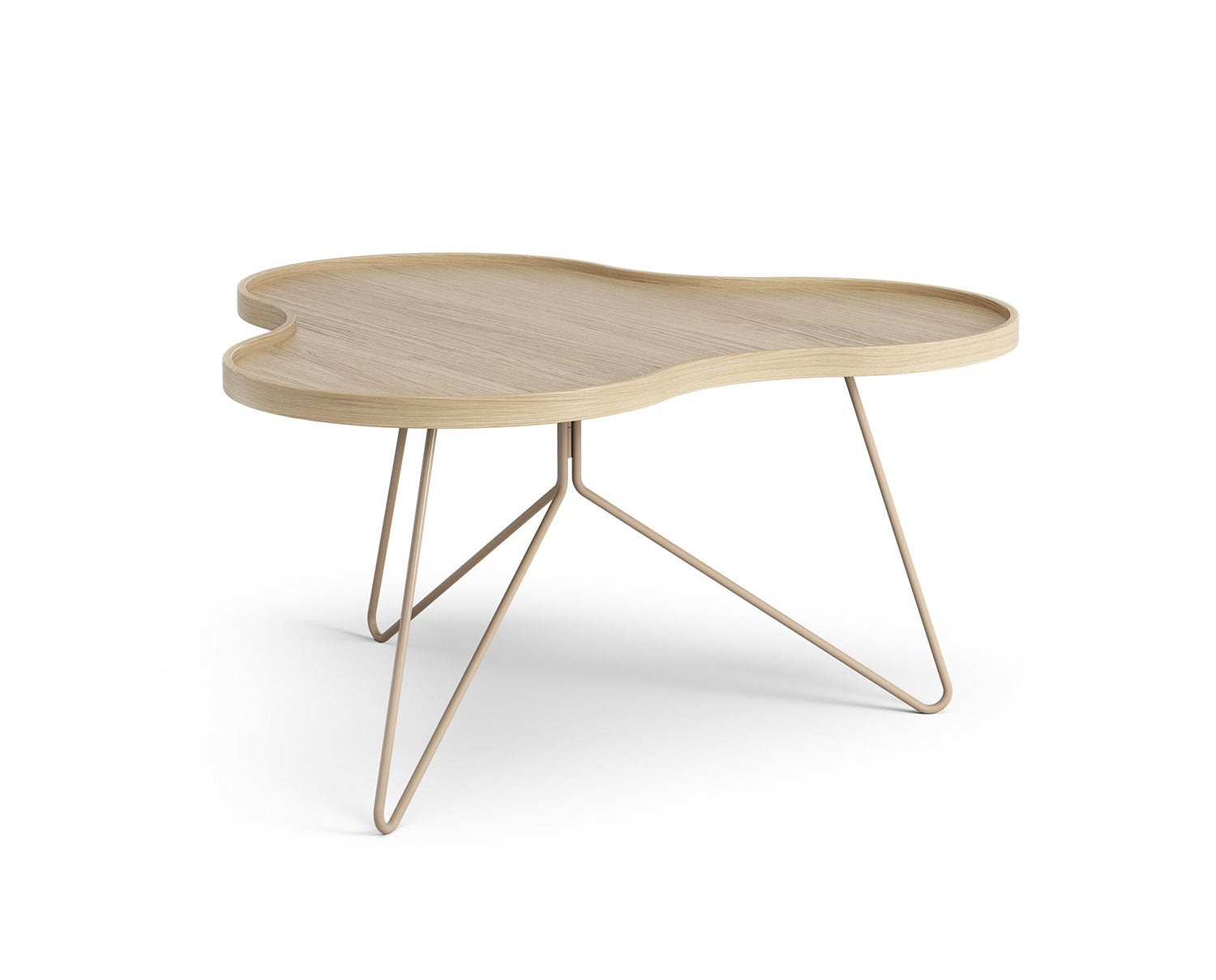 Flower-Mono-Table-90x84-Varnished-Oak-Nutmeg-Metal-H45