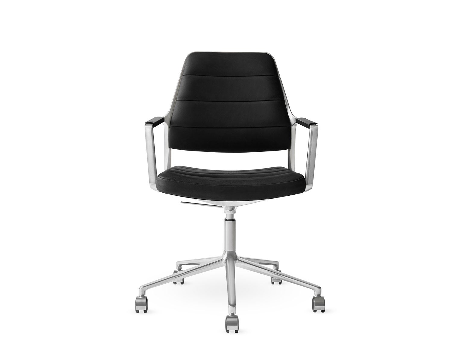 Vipp-455-Plus-Swivel-Chair-Black-Leather-Castors