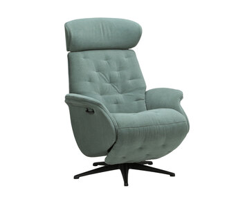 Volden Reclinerlænestol med batteri fuldpolstret i stof med ben i sort aluminium