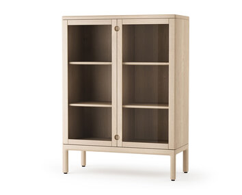 Stolab-Prio-Cabinet-H120-Glass-Bright-Matt-Lacquer-Birch