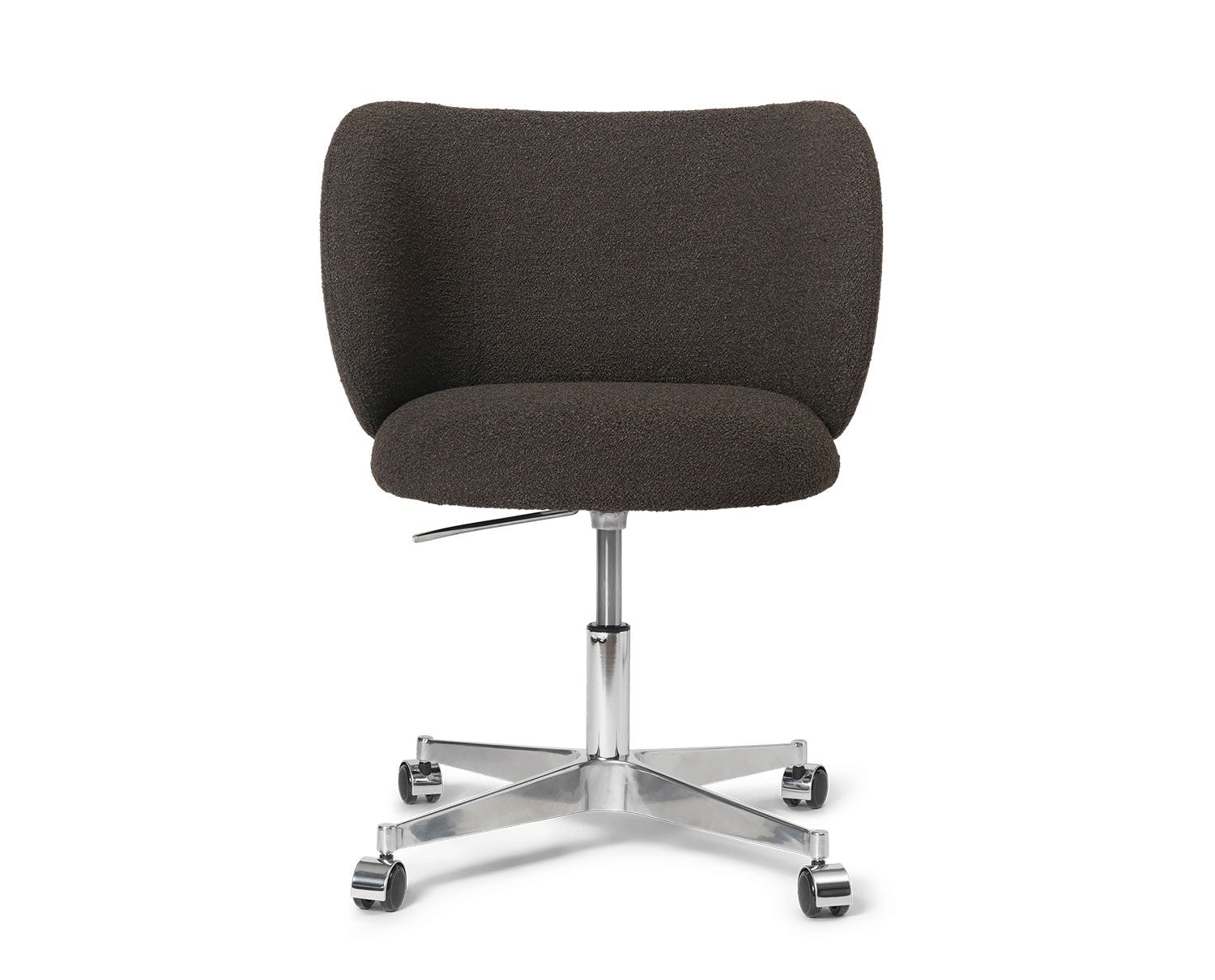 Ferm-Living-Rico-Dining-Chair-Castors-Soft-Boucle-Dark-Brown