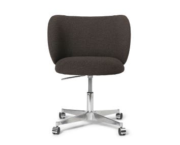 Ferm-Living-Rico-Dining-Chair-Castors-Soft-Boucle-Dark-Brown