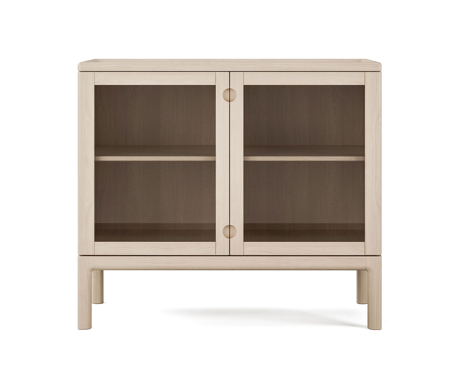 Stolab-Prio-Cabinet-H80-Glass-Bright-Matt-Lacquer-Birch