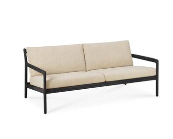 Jack udendørssofa til din terrasse! Lavet af sortbejdset teaktræ med hynder i Natural fra Ethnicraft.
