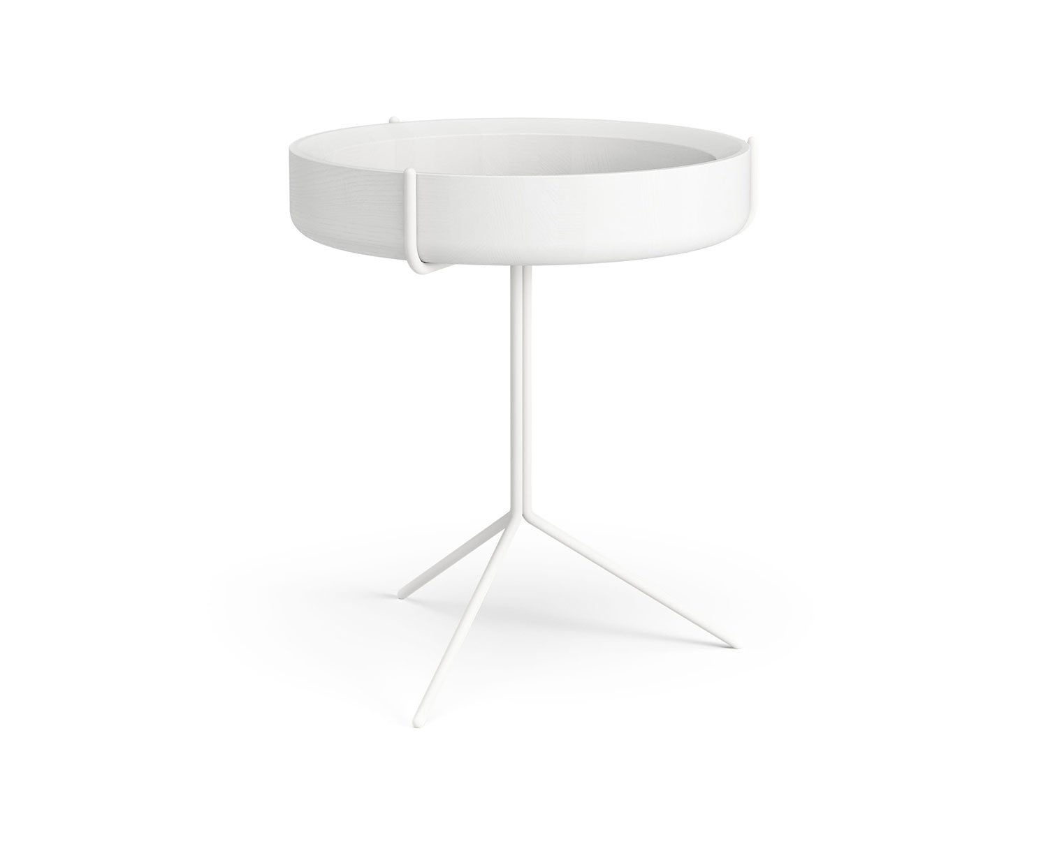 Drum-Bord-Vitlaserad-Ask-Vitt-Stål-46-CM