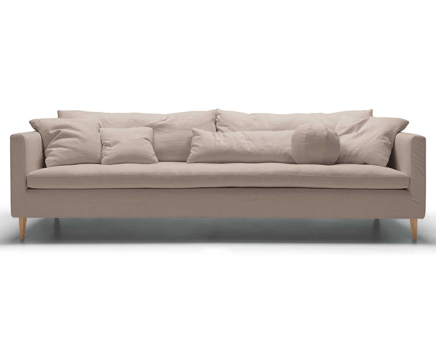 Sits Lill 4-personers sofa LCV i stof Caleido 3790 Light Beige med egetræsben