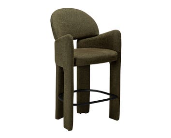 AOLE-COUNTER-STOOL-Dark-Olive-Bouclé-W-Black-Footrest-7