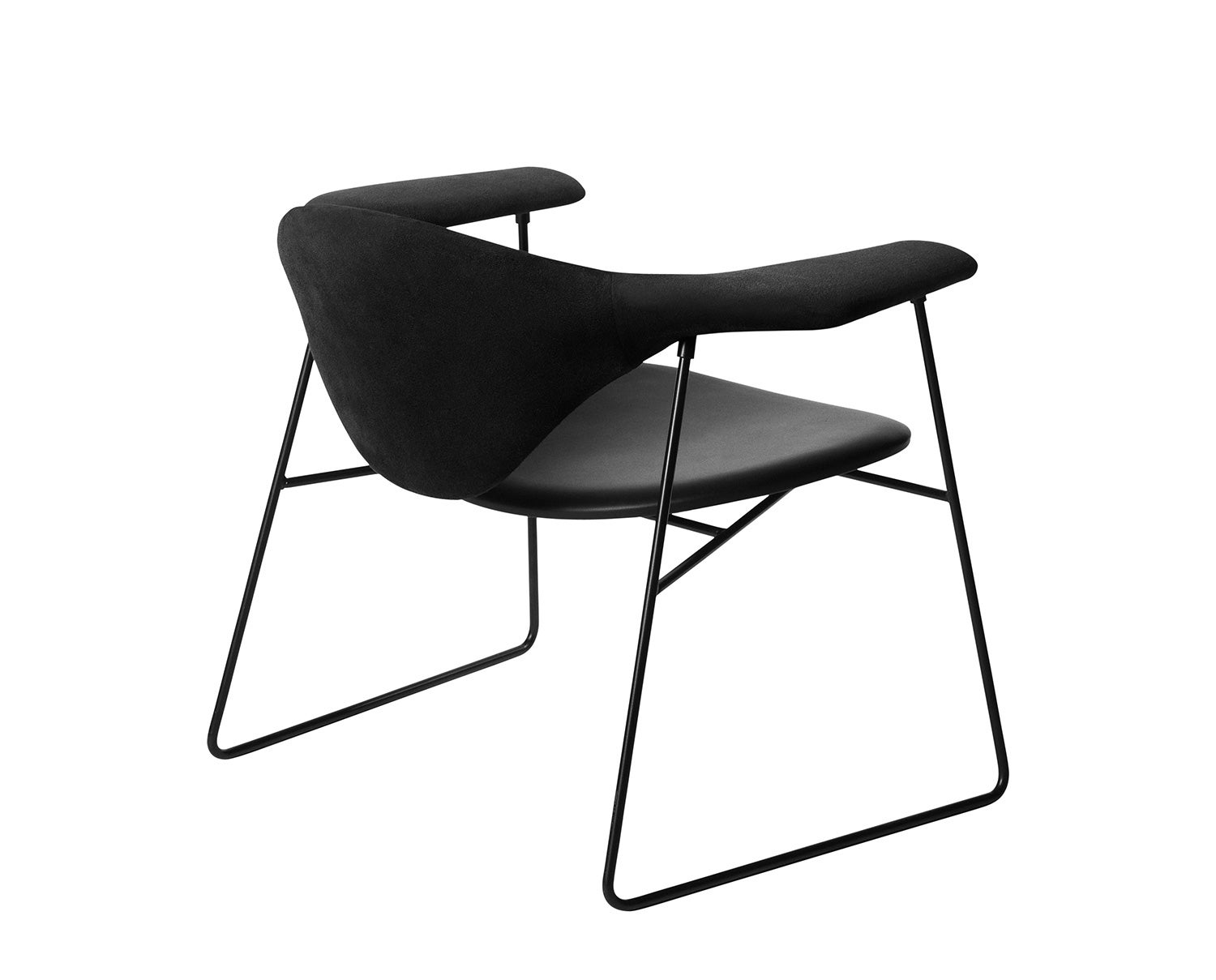 Masculo_LoungeChair_Sledge_Black_Seat_Leather_Black_Back_Suede_Black_B3Q