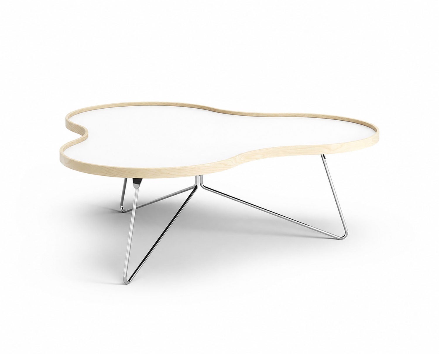 Flower-Table-114x107-White-Laminate-Birch-Chrome-Metal-H39