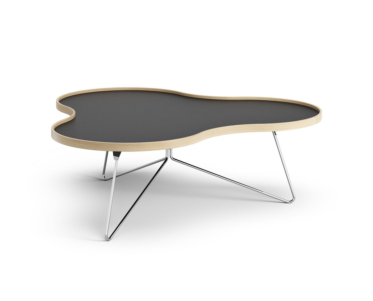 Flower-Table-114x107-Black-Laminate-Oak-Chrome-Metal-H39