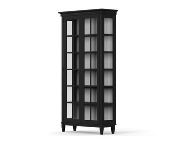 Stockholm Vitrineskab med to døre og glassider i udførelsen Sort